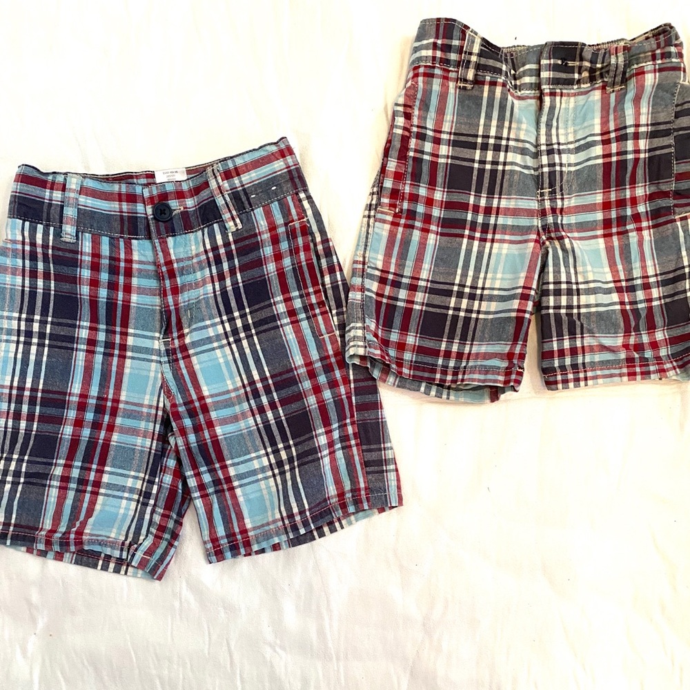 Gymboree blue plaid shorts in two sizes